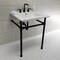 Fauceture KVPB25227W80 Dreyfuss 25" Console Sink W/SS Leg (8", 3 Hole), Wht/Blk KVPB25227W80 - alternate 2